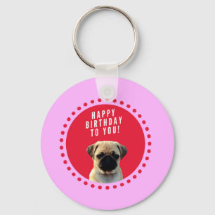 Porte-clés Carlin mignon Chien Chien Heureux Anniversaire Chi