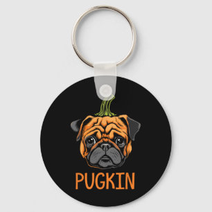 Porte-clés Carlin Pugkin Halloween Citrouille Thanksgiving Ho