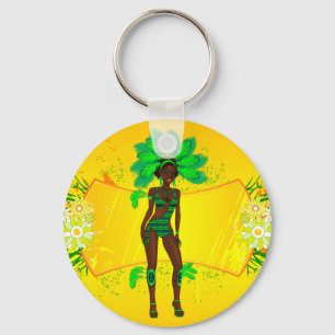 Porte-clés carnaval girl.ai vert