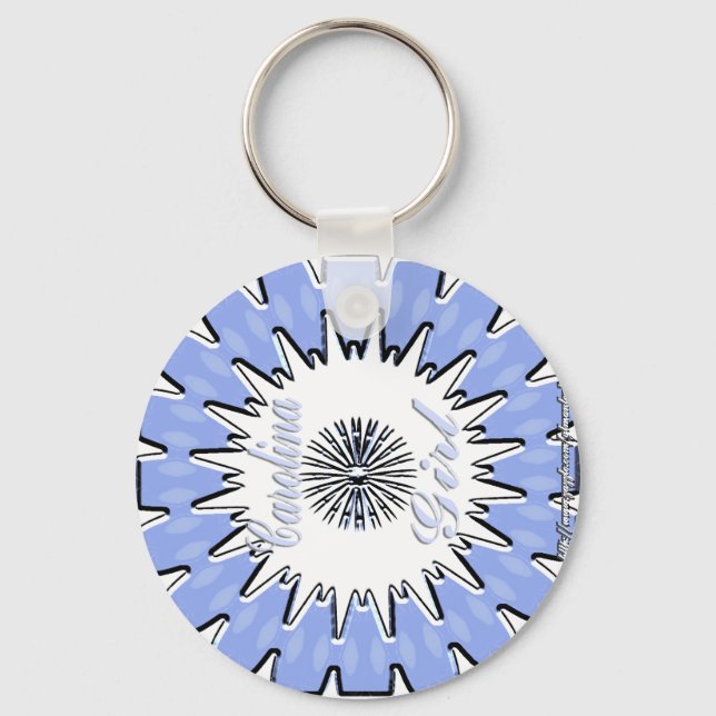 Porte-clés Carolina Girl Blue & White Kaleidoscope (Recto)