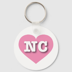 Porte-clés Caroline du Nord Coeur rose - J'aime NC