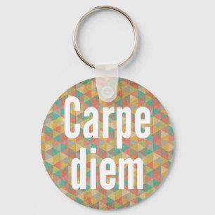 Porte-clés Carpe diem, Seize the day, Colourful Pattern