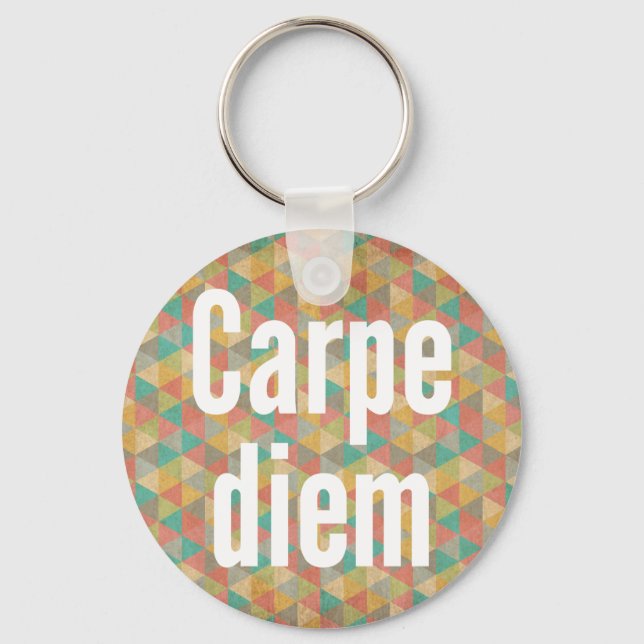 Porte-clés Carpe diem, Seize the day, Colourful Pattern (Recto)