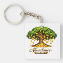 Porte-clés carré Arbre à Pièces d'Or