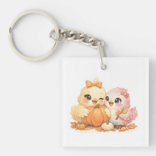 Porte-clés carré Cozy Autumn Halloween Birds