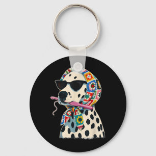 Porte-clés Carré de grand-mère dalmatien drôle de chien dalma