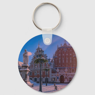 Porte-clés Carré de la mairie de Riga en hiver