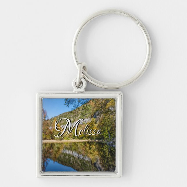 Porte-clés carré de la rivière Buffalo avec reflet (Devant)