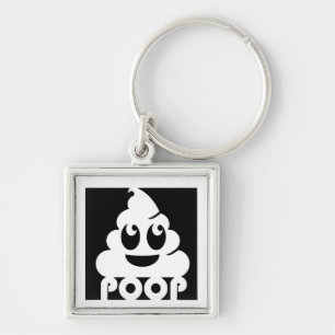 Porte-clés Carré d'Emoji Poo