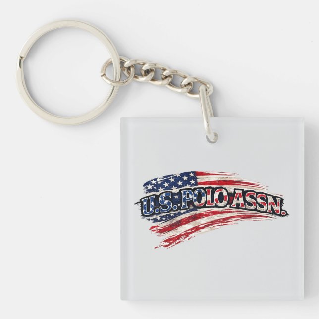 Porte-clés carré Drapeau USA (Devant)