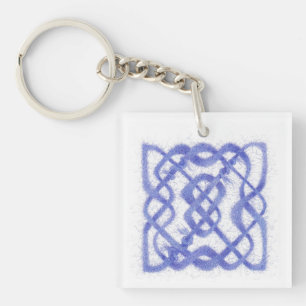 Porte-clés carré en acrylique NŒUD CELTIQUE VIOLET