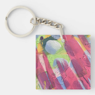 Porte-clés carré en design coton