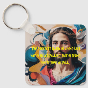 Porte-clés carré en métal