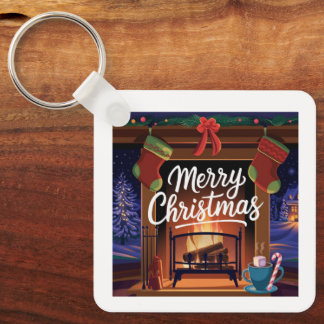 Porte-clés carré en métal