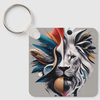 Porte-clés carré en métal