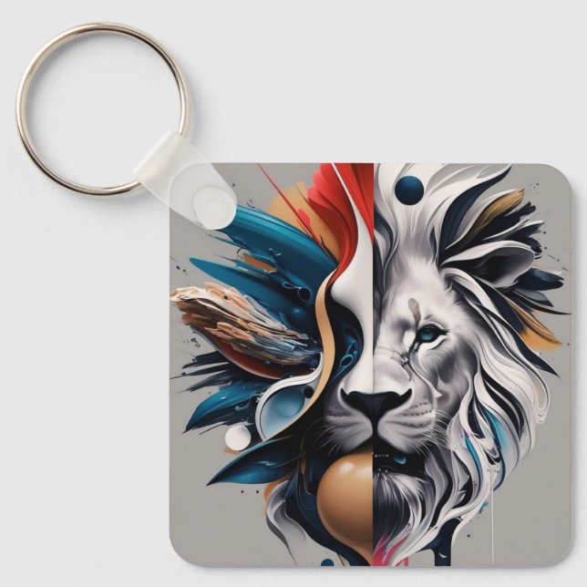 Porte-clés carré en métal (Recto)