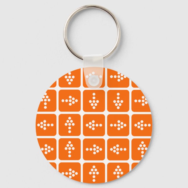 Porte-clés CARRÉ Flèche LED orange (Recto)