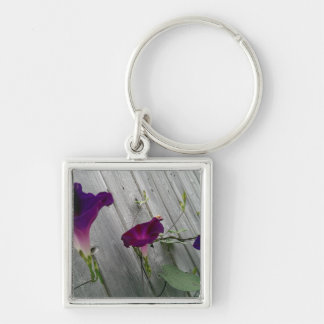Porte-clés carré floral