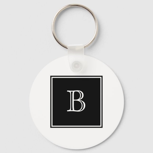 Porte-clés Carré noir Monogram Porte - clé de base (Recto)