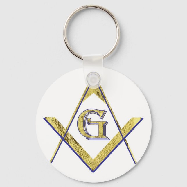 PORTE-CLÉS CARRÉ PERSONNALISÉ ET COMPASSE MASONIC (Recto)