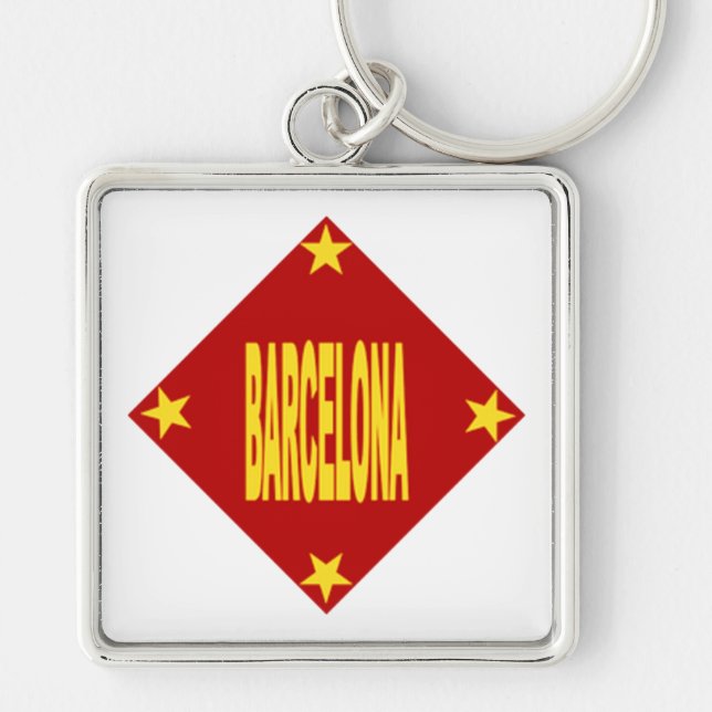 Porte-clés carré Premium Design BARCELONE (Devant)
