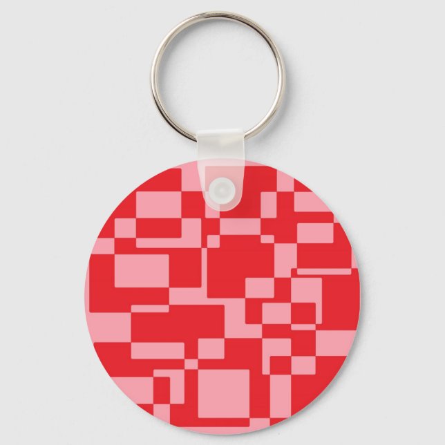 Porte-clés Carré rose rouge (Recto)