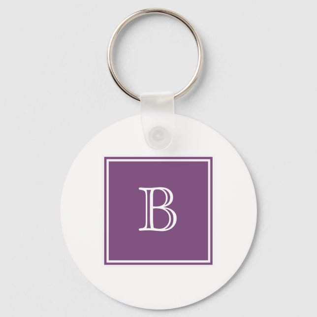 Porte-clés Carré violet Monogram Porte - clé de base (Recto)