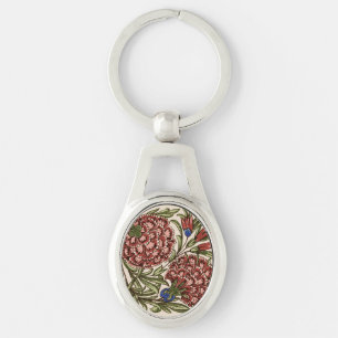 Porte-clés Carreau de fleur d'œillet Art antique rustique De