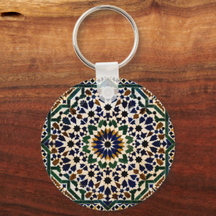 Porte-clés Carreaux de Zellige Marocains Motif Clé Carrée E