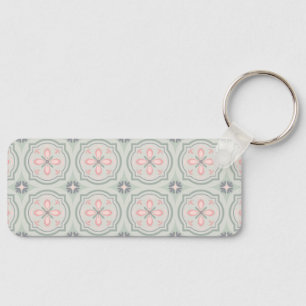 Porte-clés Carreaux Floraux Pastel Verts