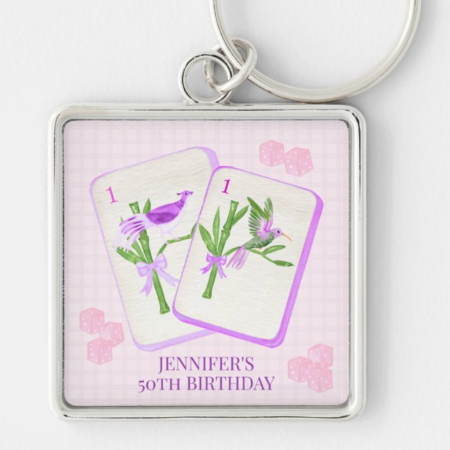 Porte-clés Carrelage Mahjong personnalisé pour le parti Mahjo (Devant)