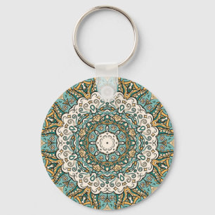 Porte-clés Carrelage Mehndi coloré Tracery sans couture