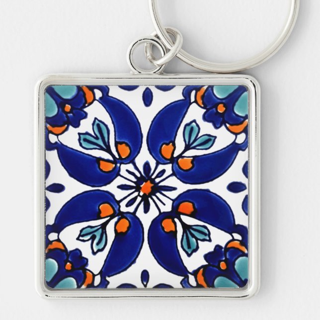 Porte-clés Carrelage Talavera Mexicaine No 1 (Devant)