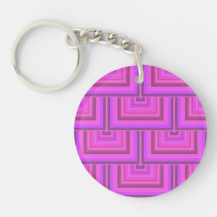 Porte-clés Carrés à rayures roses motif