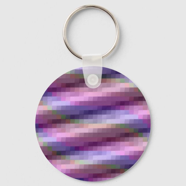 Porte-clés Carrés Abstraits en violet, rose et bleu (Recto)