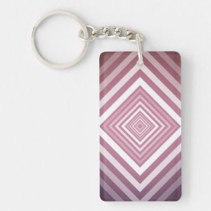 Porte-clés Carrés de dégradé rose et blanc moderne