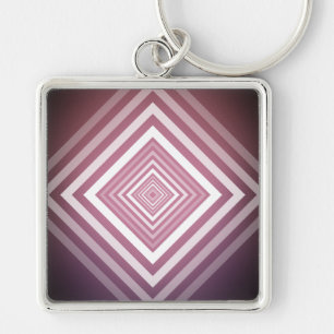 Porte-clés Carrés de dégradé rose et blanc moderne