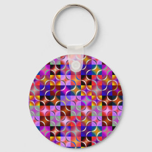 Porte-clés Carrés géométriques multicolores