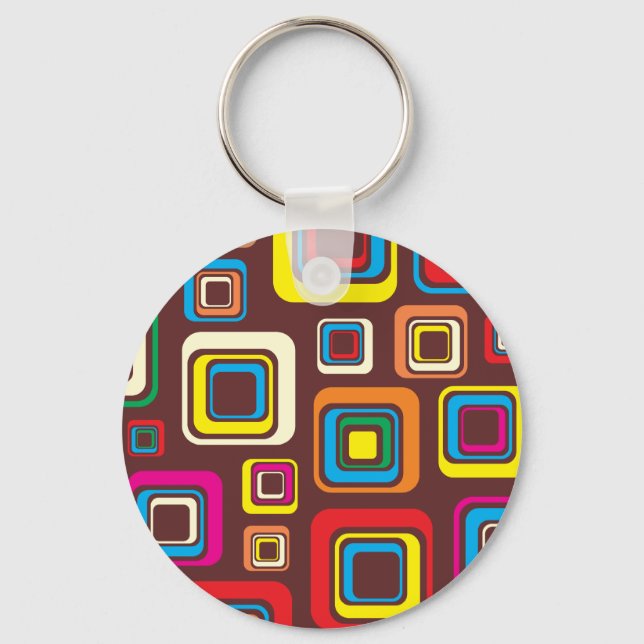 Porte-clés Carrés Motifs super les années 70 Carrelage sur Br (Recto)