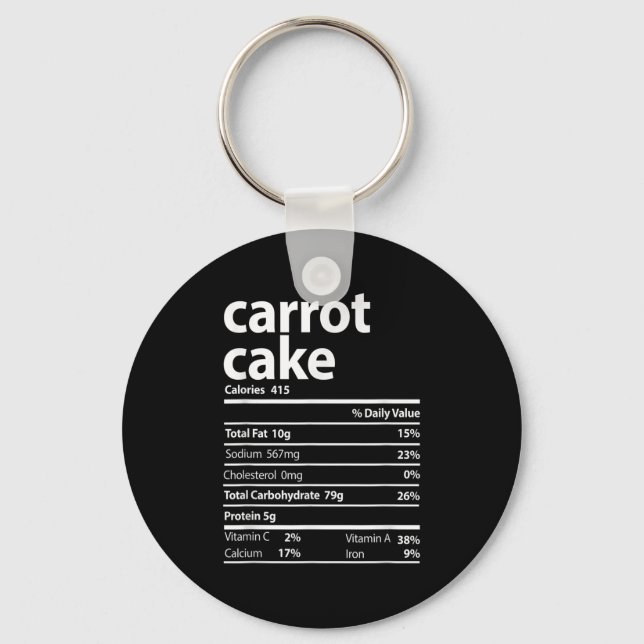 Porte-clés Carrot Cake Nutrition Fiches Thanksgiving Noël (Recto)