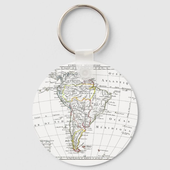 Porte-clés Carte 1806 - L'Amérique Méridionale (Recto)