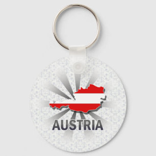 Porte-clés Carte 2,0 de drapeau de l'Autriche