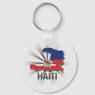 Porte-clés Carte 2,0 de drapeau du Haïti
