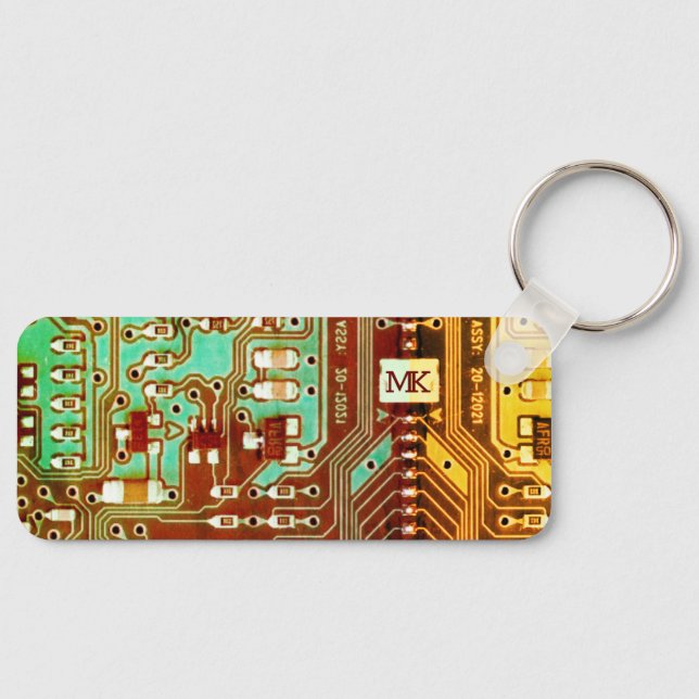 Porte-clés Carte à circuit imprimé à caractère ethnique geek  (Recto)