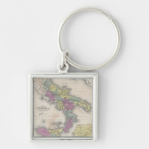 Porte-clés Carte ancienne de l'Italie du Sud (1853)