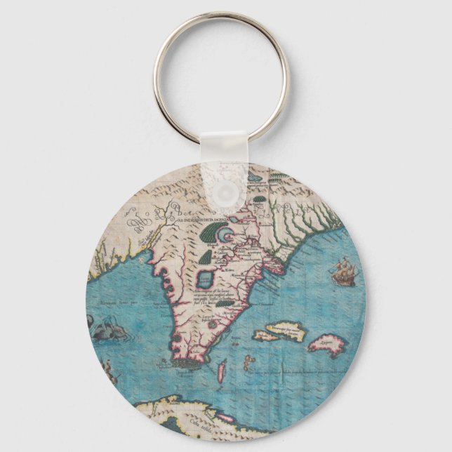Porte-clés Carte antique de Floride et Cuba (Recto)