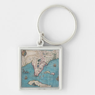 Porte-clés Carte antique de la Floride et du Cuba