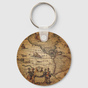 Porte-clés Carte antique du monde