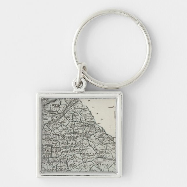 Porte-clés Carte Atlas de Géorgie (Devant)