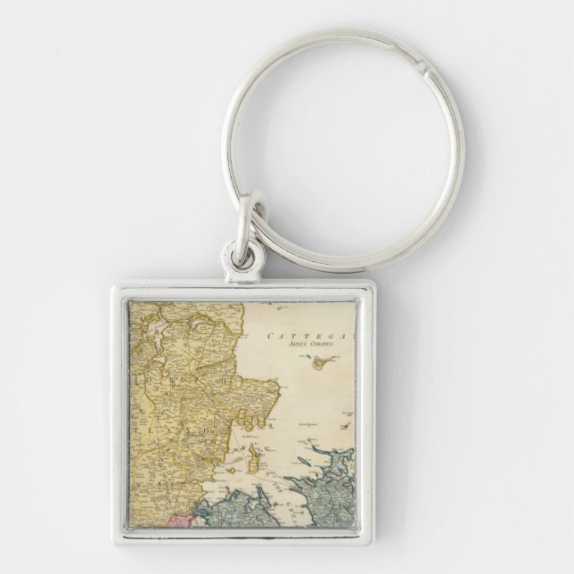 Porte-clés Carte Atlas du Danemark (Devant)